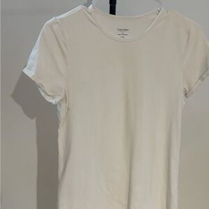 Calvin Klein Women's Cream Short Sleeve Tee
